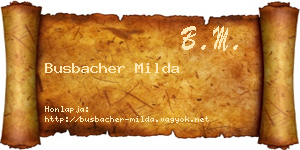 Busbacher Milda névjegykártya
